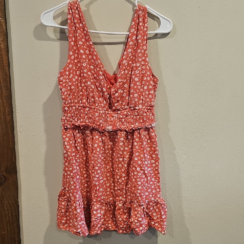 Floral Red Mini Dress
